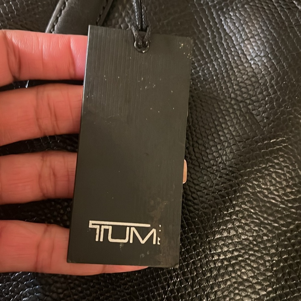 Tumi Large Black Python Effect Coated Fabric Luce… - image 4